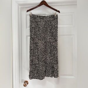 Leopard Print Midi Skirt in Black and White